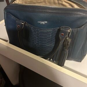 Nice gently used couch satchel, navy blue
